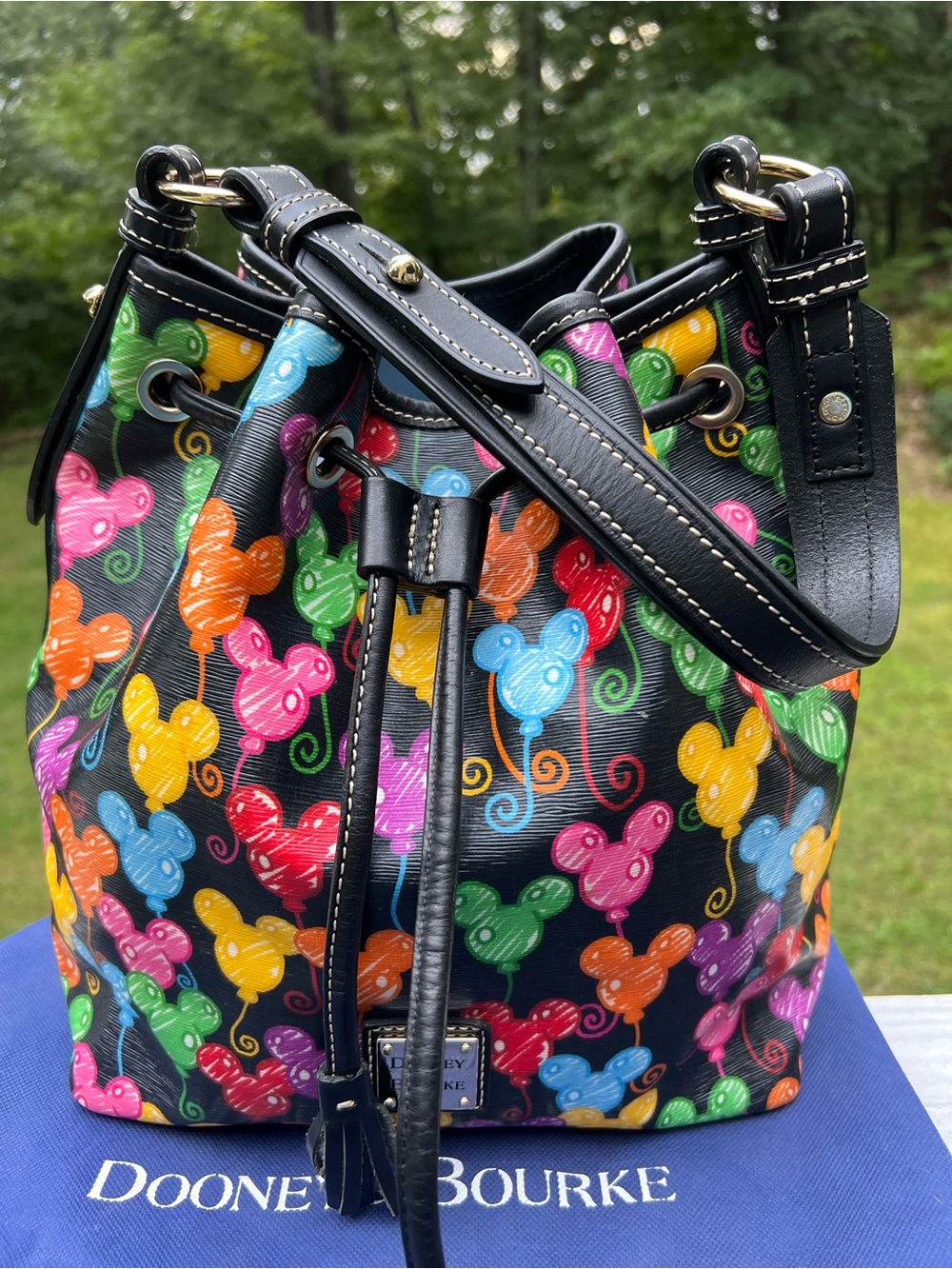 10th ANNIVERSARY DISNEY DOONEY AND BOURKE MICKEY MOUSE BALLOONS DRAWSTRING PURS